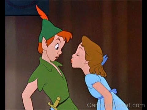 Peter Pan Looking Scared At Wendy Darling