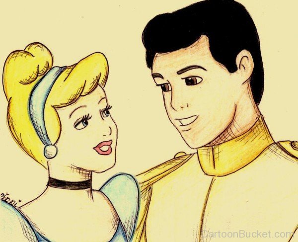 Portrait Of Prince Charming And Princess Cinderella