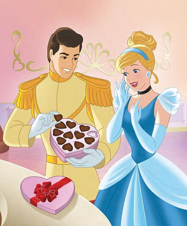 Prince Charming Giving Chocolate To Princess Cinderella