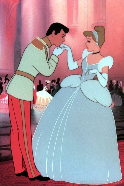 Prince Charming Kissed Princess Cinderella's Hand