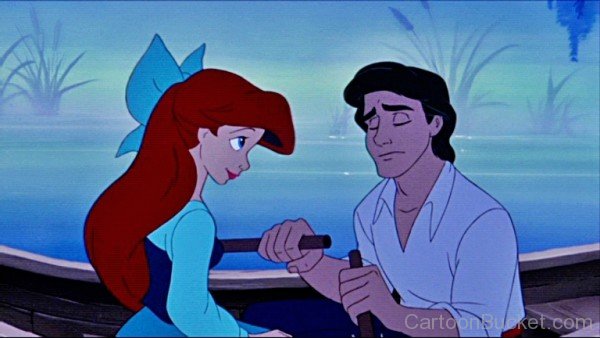 Prince Eric and Ariel In Boat Pic
