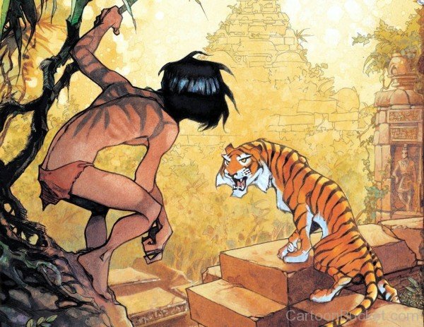 Shere Khan Looking At Mowgli