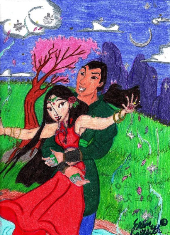 Amazing Drawing Of Shang And Mulan