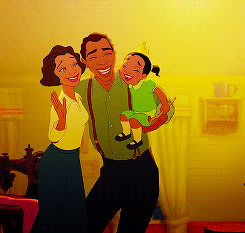Animated Image Of Baby Tiana With Her Parents