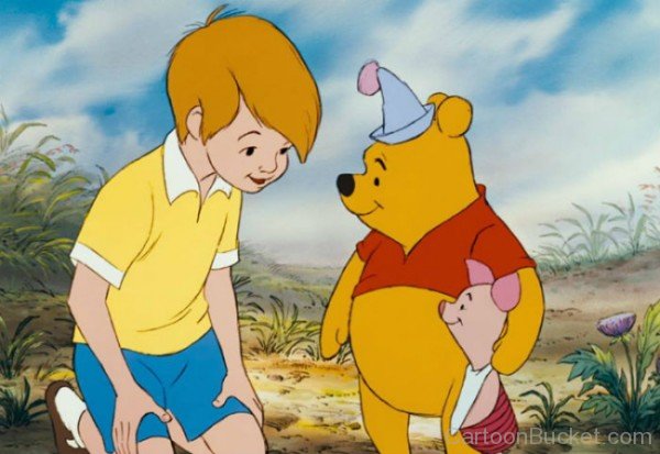 Christopher Robin And Winnie With Piglet