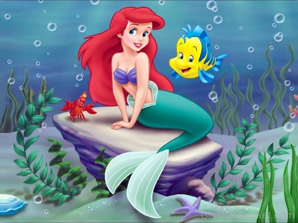 Disney Cartoon Sebastian,Ariel And Flounder