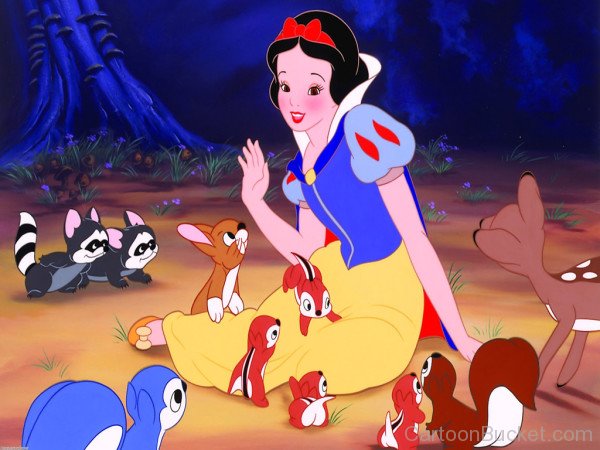 Disney Princess Sitting With Their Animal Friends