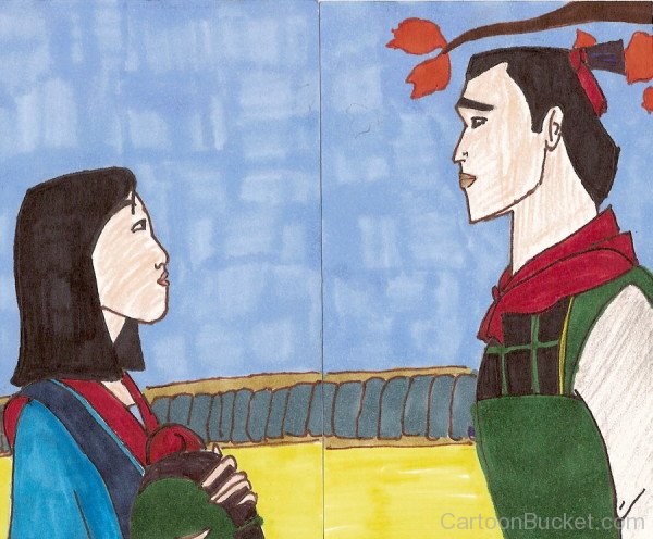Drawing Of Shang And Mulan