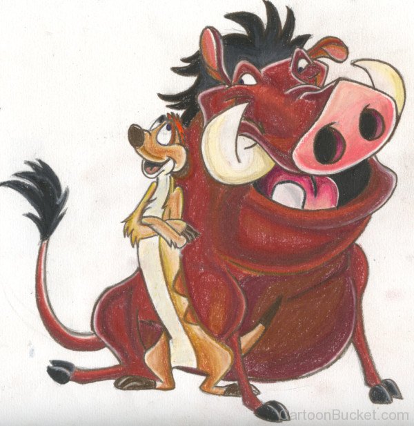 Drawing Of Timon And Pumbaa
