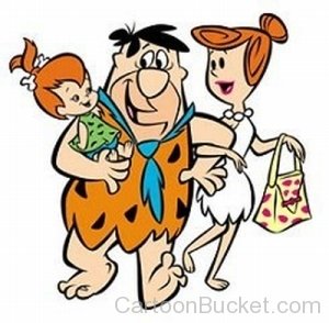 Fred With Pebbles And Wilma