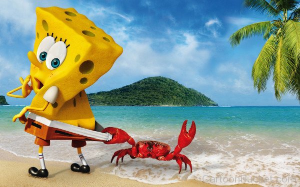 Mr.Krabs Holding Spongebob's From Back