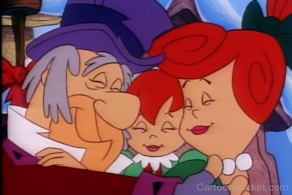 Pebbles With Her Parents Wilma And Fred