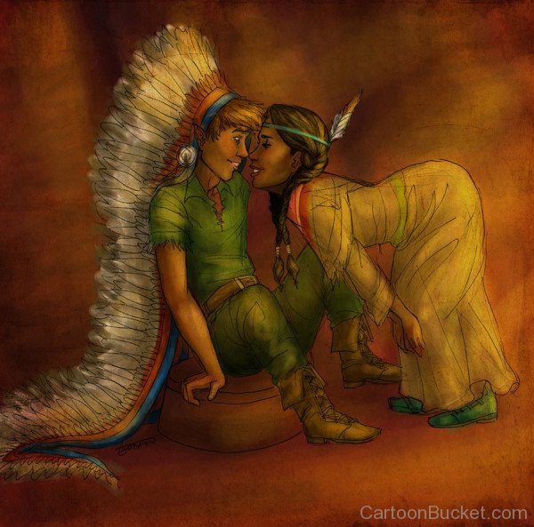 Potrait Of Tiger Lily And Peter Pan