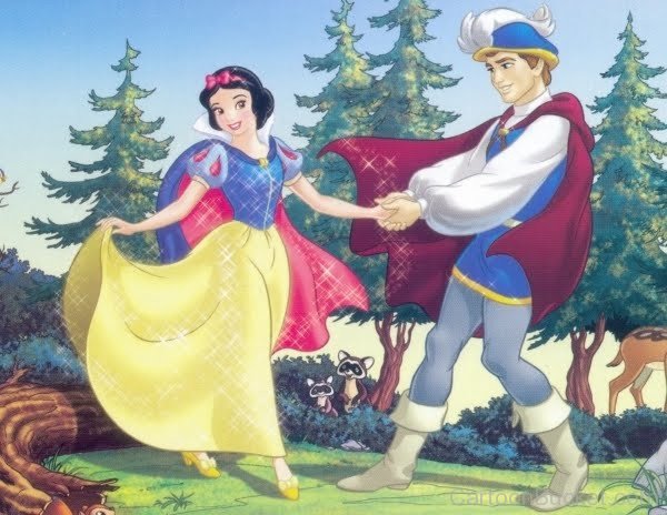 Prince Charming Holding Snow White's Hand