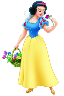 Princess Snow White Holding Flower Bouquet