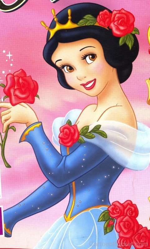 Princess Snow White Holding Rose