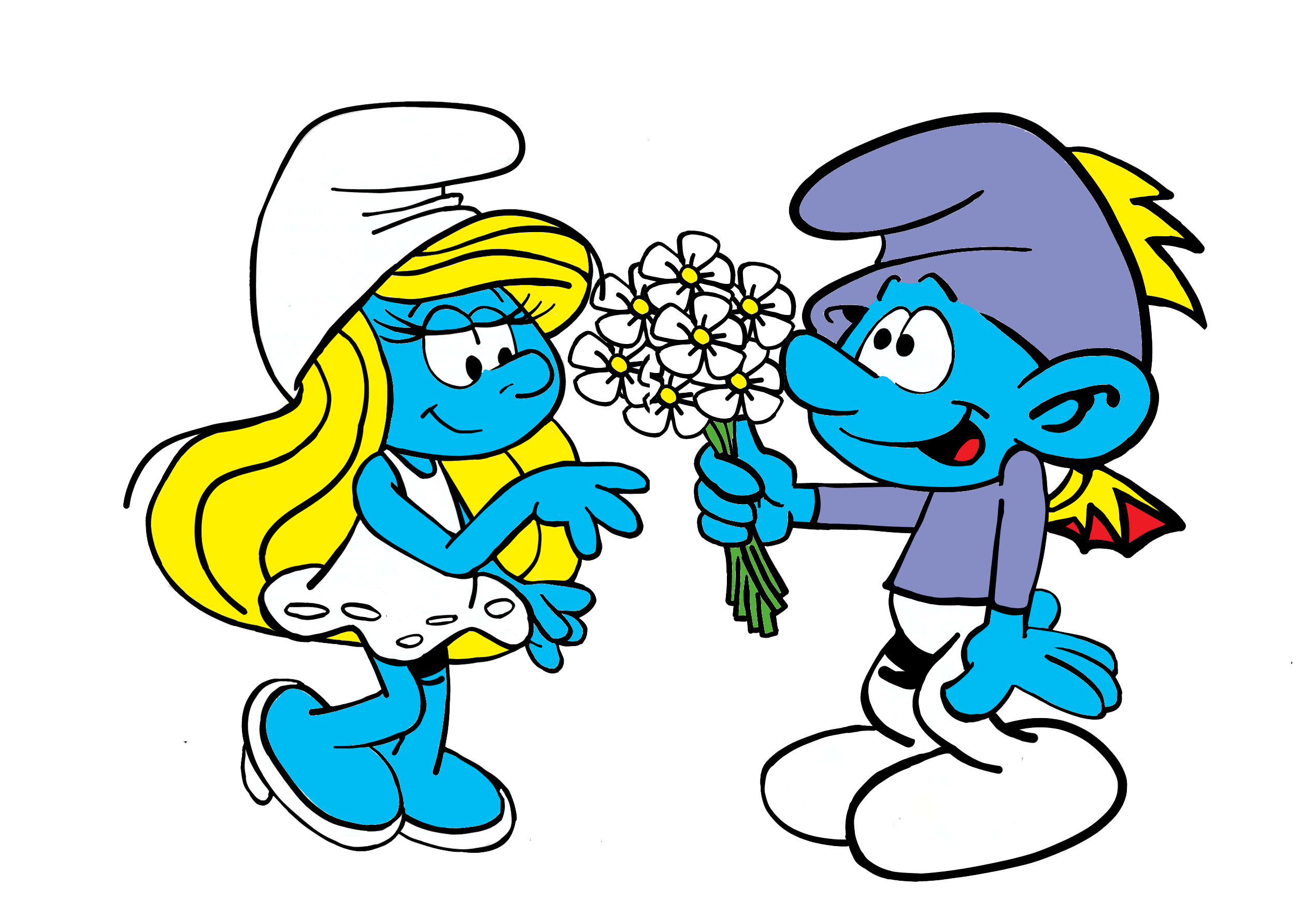 Smurfette-600x418.png" alt="Rad Smurf Giving Flower Bouquet Smurf...