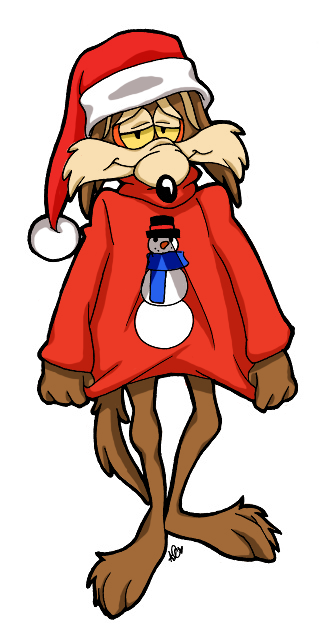 Sad Wile.E Coyote In Christmas Dress