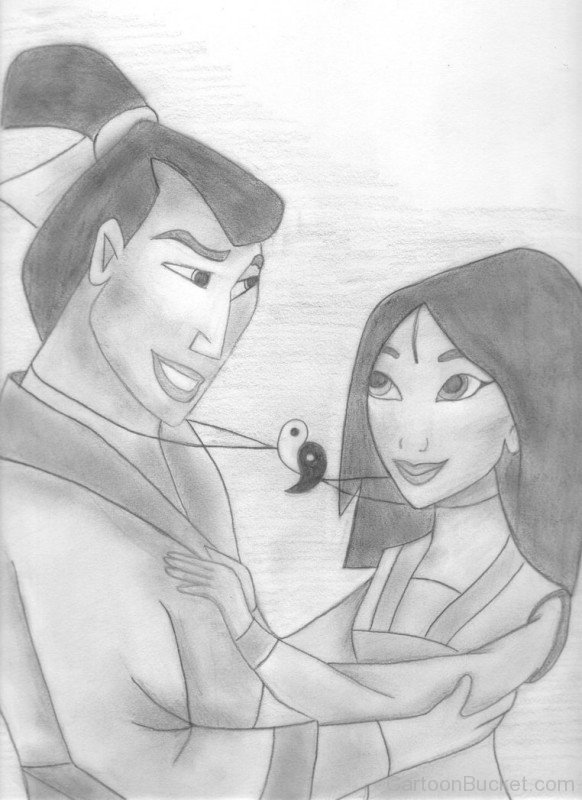 Sketch Of Shang And Mulan