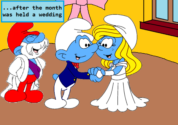 Smurfette And Hefty At Their Wedding