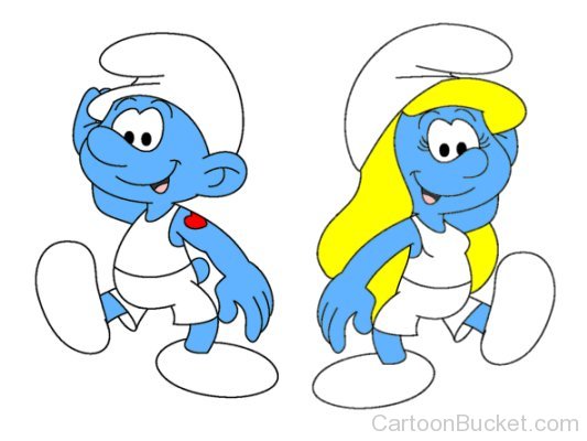 Smurfette And Hefty Looking Happy