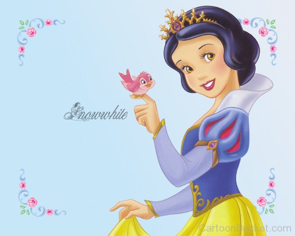 Sparrow Sitting On Snow White's Hand