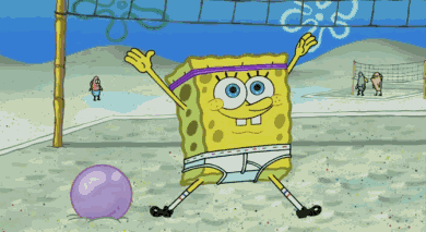 Spongebob During Beach Volleyball