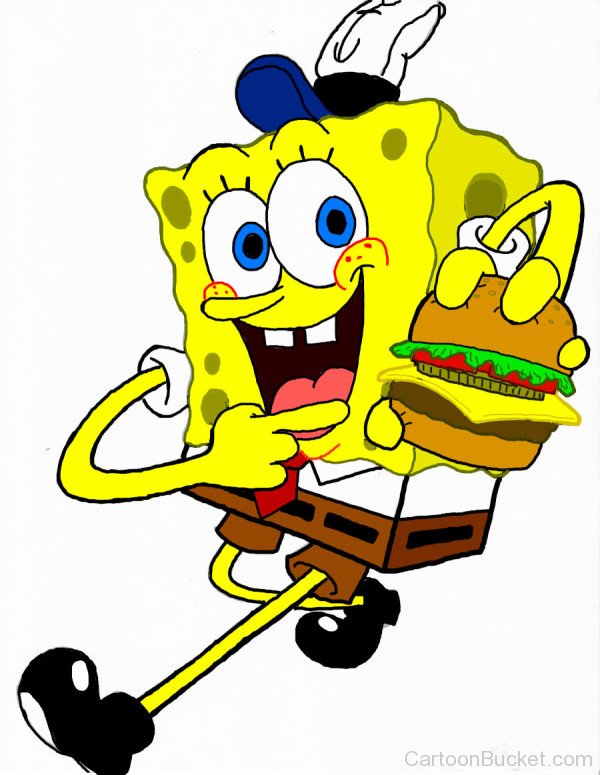 Spongebob Holding Burger