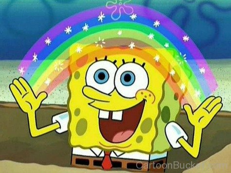 Spongebob Make Rainbow With His Hands