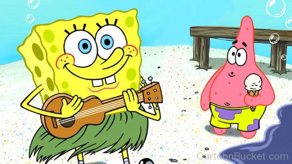Spongebob Playing Guitar