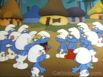 The Smurfs Looking Eachother