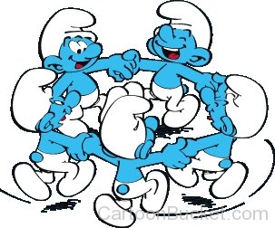 The Smurfs Playing Together