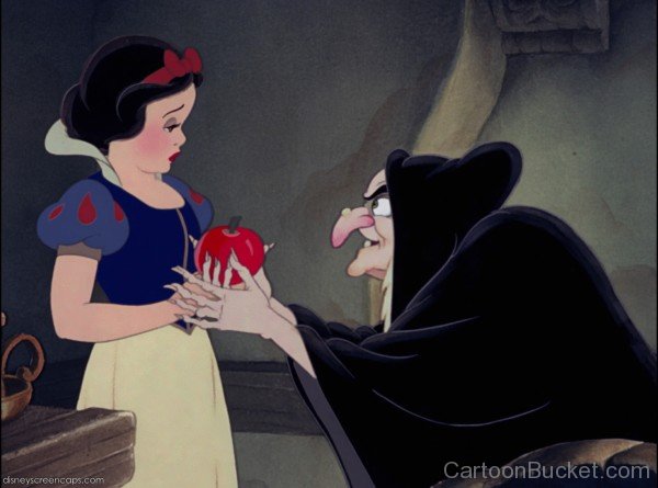 The Witch Giving Apple To Princess Snow White
