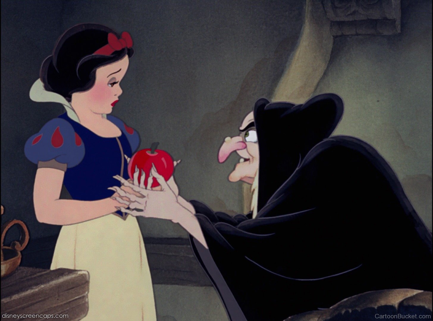 The Witch Giving Apple To Princess Snow White.