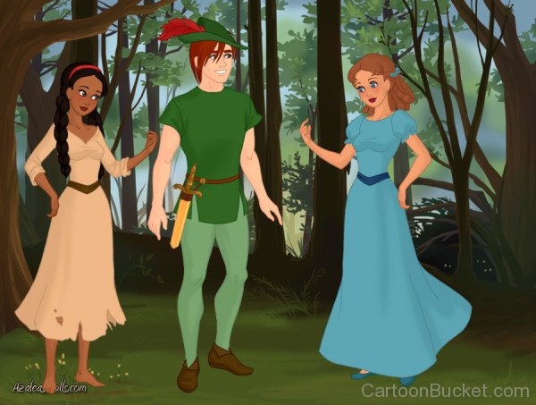 Tiger Lily With Peter Pan And Wendy