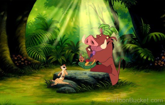 Timon And Pumbaa In Jungle