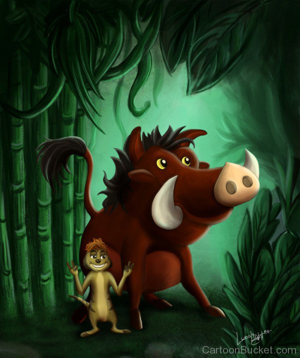 Timon And Pumbaa Painting
