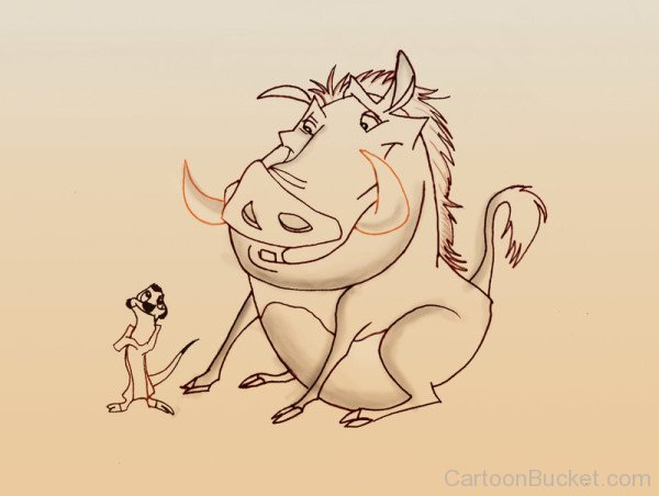 Timon And Pumbaa Sketch