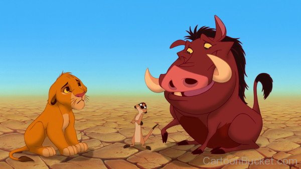 Timon And Pumbaa Talking With Cub Simba