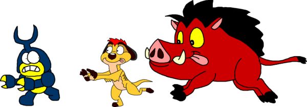 Timon And Pumbaa Trying To Caught Dune Bug
