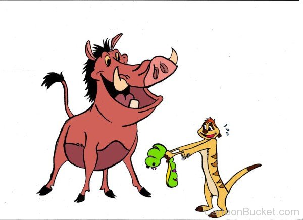 Timon Holding Insect For Giving To Pumbaa