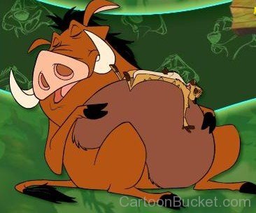 Timon Sleeping On Pumbaa's Stomach