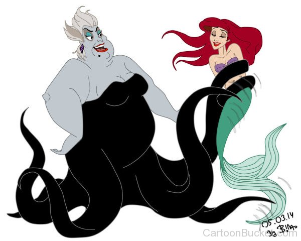 Ursula Holding Ariel From Her Legs