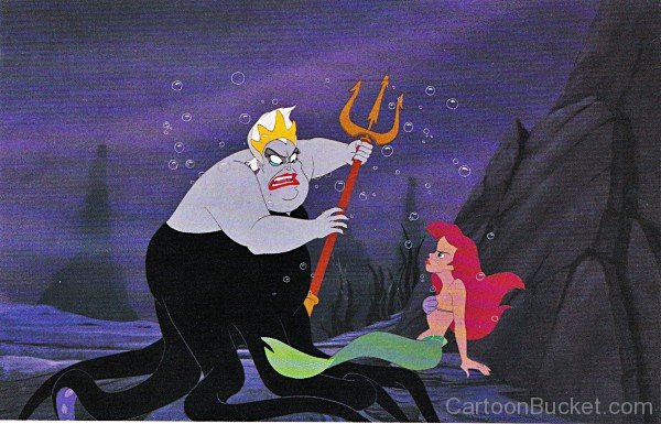 Ursula Looking Angrily At Princess Ariel