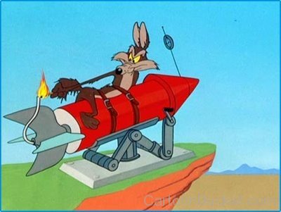 Wile.E Coyote Blowing Rocket