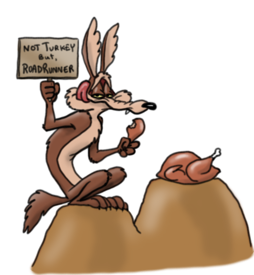 Wile.E Coyote Eating Chicken