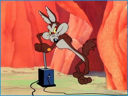 Wile.E Coyote Holding Dynamite Handle