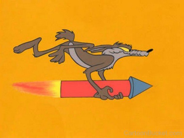 Wile.E Coyote Holding Rocket