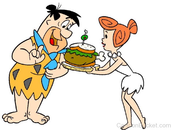 Wilma Giving Sandwich To Fred