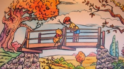 Winnie And Robin On Wooden Bridge